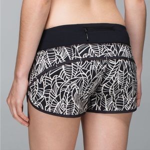 SOLD Black leaf pattern Lululemon Shorts